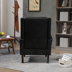 Modern Accent Armchair With Sturdy Wood Legs
