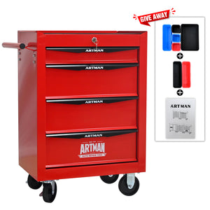 Rolling Metal Tool Chest with 4 Drawers
