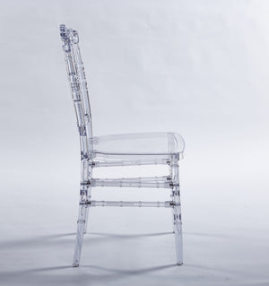 Dining Chair With Plastic Seat, Welding Chair (Set of 4) - Transparent