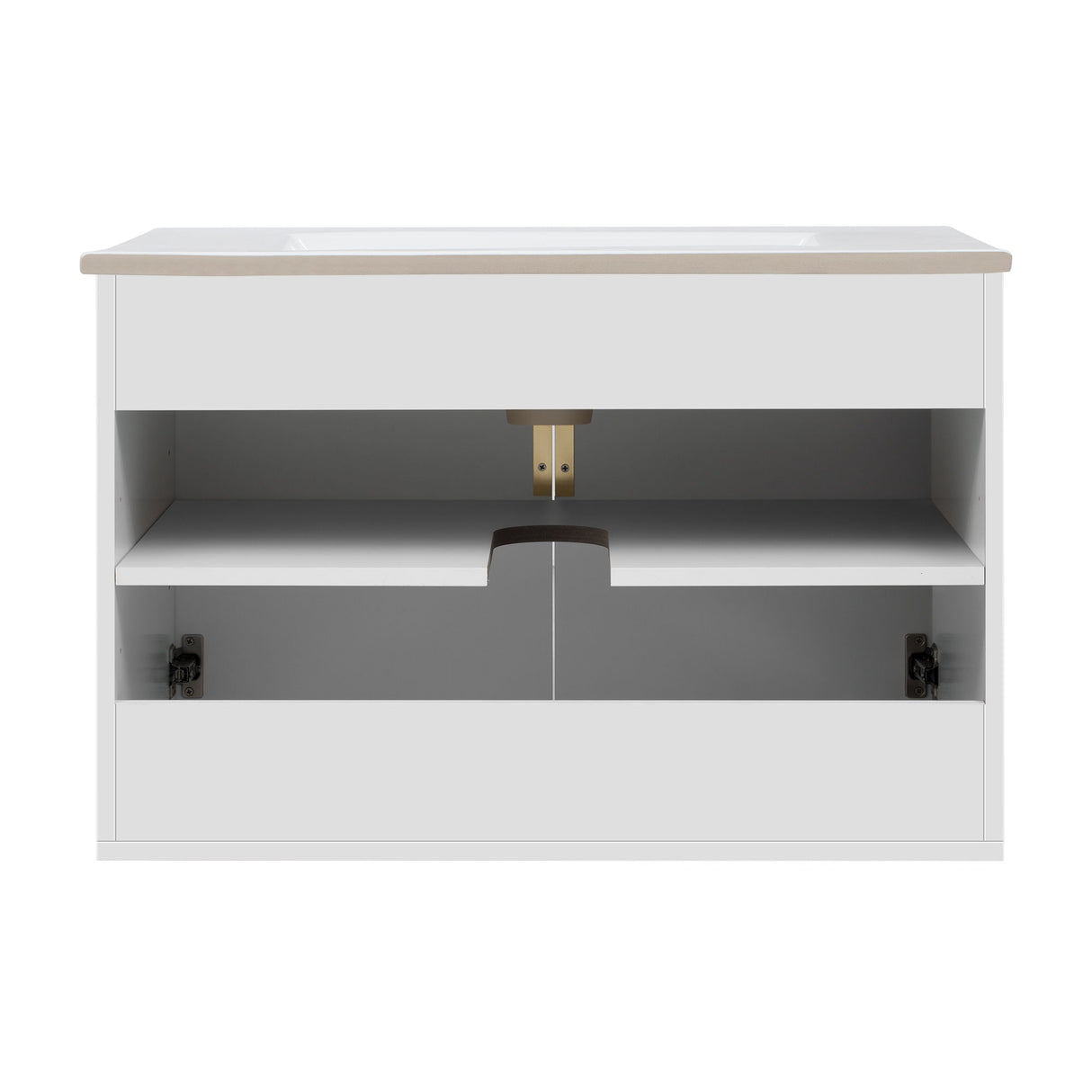 Bathroom Vanity With Sink, Rectangular Storage Cabinet With 2 Soft Closing Doors