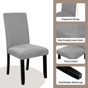 5 Piece Round Dining Table Set, Modern Table And 4 Upholstered Chairs For Dining Room