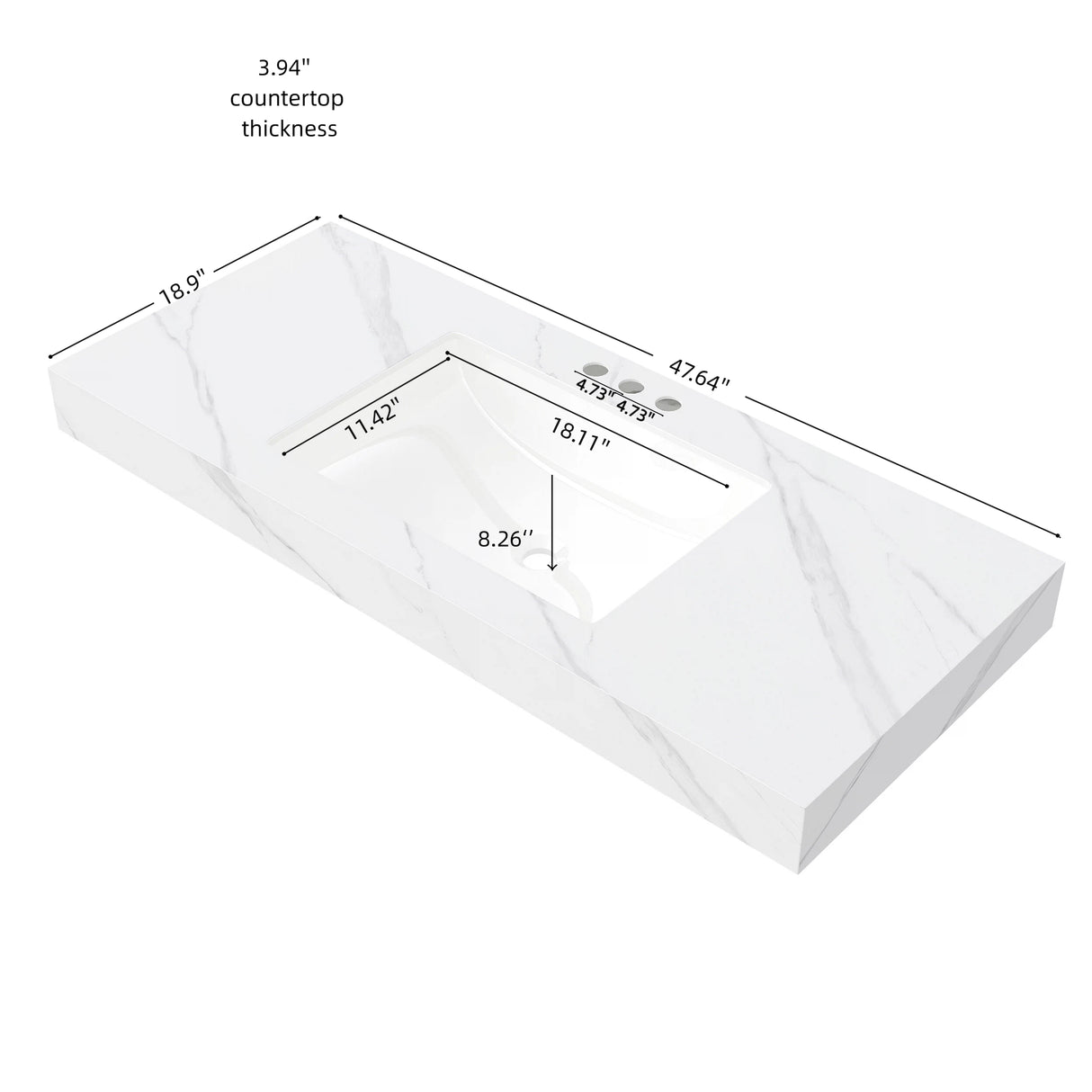 48" MURI Carrara Bathroom Vanity