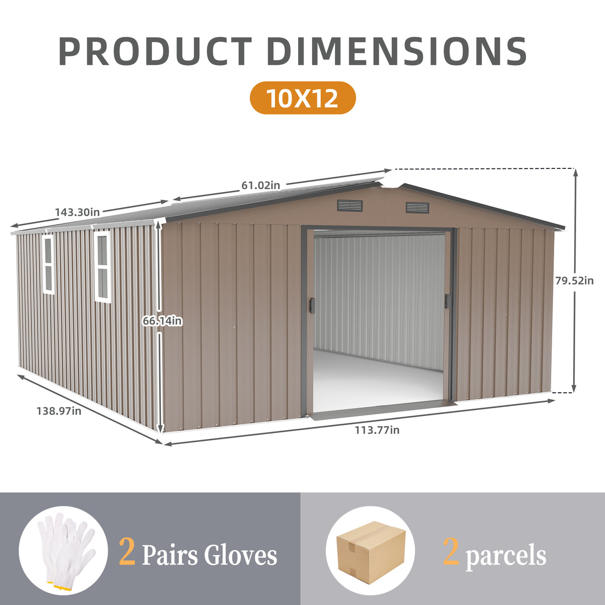 Campcraft 10x12ft Color Steel Plate Storage Shed