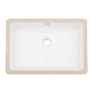 Modern Ceramic Rectangular Undermount Bathroom Sink With Overflow