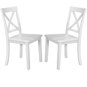 5 Pieces Dining Table And Chairs Set For 4 Persons, Kitchen Room Solid Wood Table With 4 Chairs