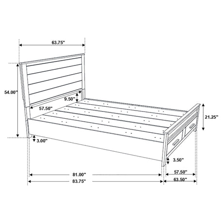Queen Storage Bed With Platform Design And Drawer Storage - Brown
