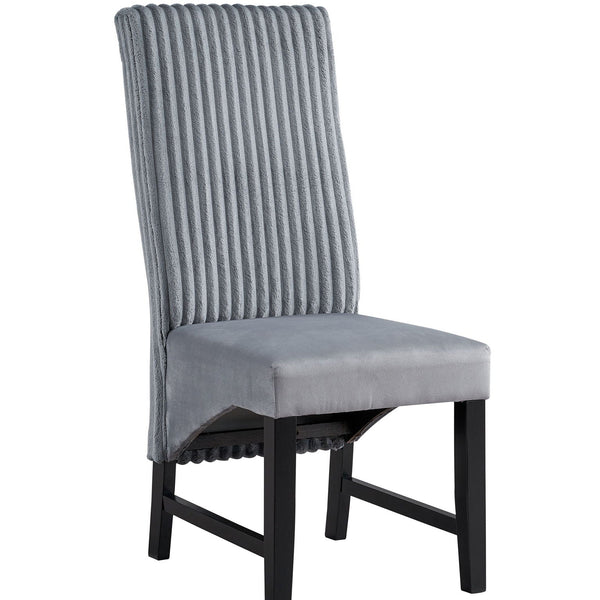 Kini - Corduroy Side Chair (Set of 2) - Black / Gray - Best Buy Furniture