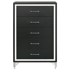 Malcolm - 5 Drawer Bedroom Chest - Black