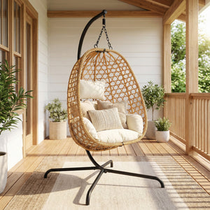 Egg Chair with Stand, Patio Wicker Hanging Chair, Hammock Swing Chair
