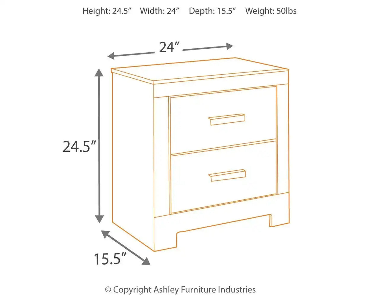 Culverbach - Two Drawer Night Stand - Gray - Best Buy Furniture