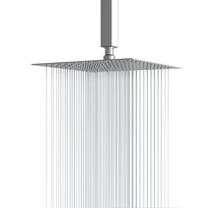 16" Square Rainfall Shower Head Fixed Wall Mount With Full Body Coverage & Self Cleaning Silicone Nozzles