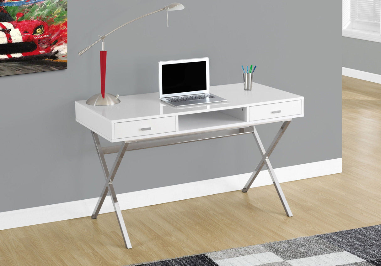Computer Desk For Home Office, Laptop, Storage Drawers, Glossy Contemporary & Modern - Best Buy Furniture