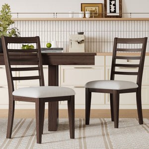 Upholstered Armless Chairs With High Ladder Back