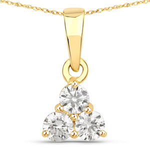 0.33 Carat Genuine Lab Grown Diamond 14K Yellow Gold Pendant