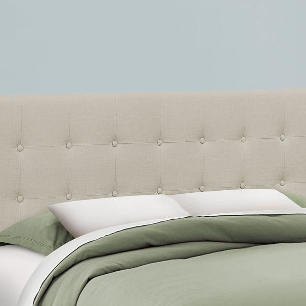 Queen Size, Bed Headboard Only, Upholstered Transitional - Beige - Best Buy Furniture