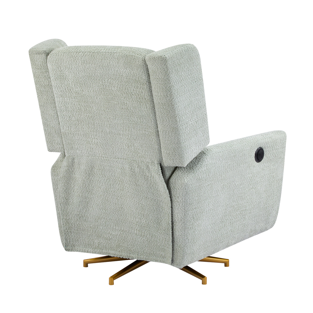 Power Recliner Chair Swivel with Boucle Upholstery and 360° Swivel