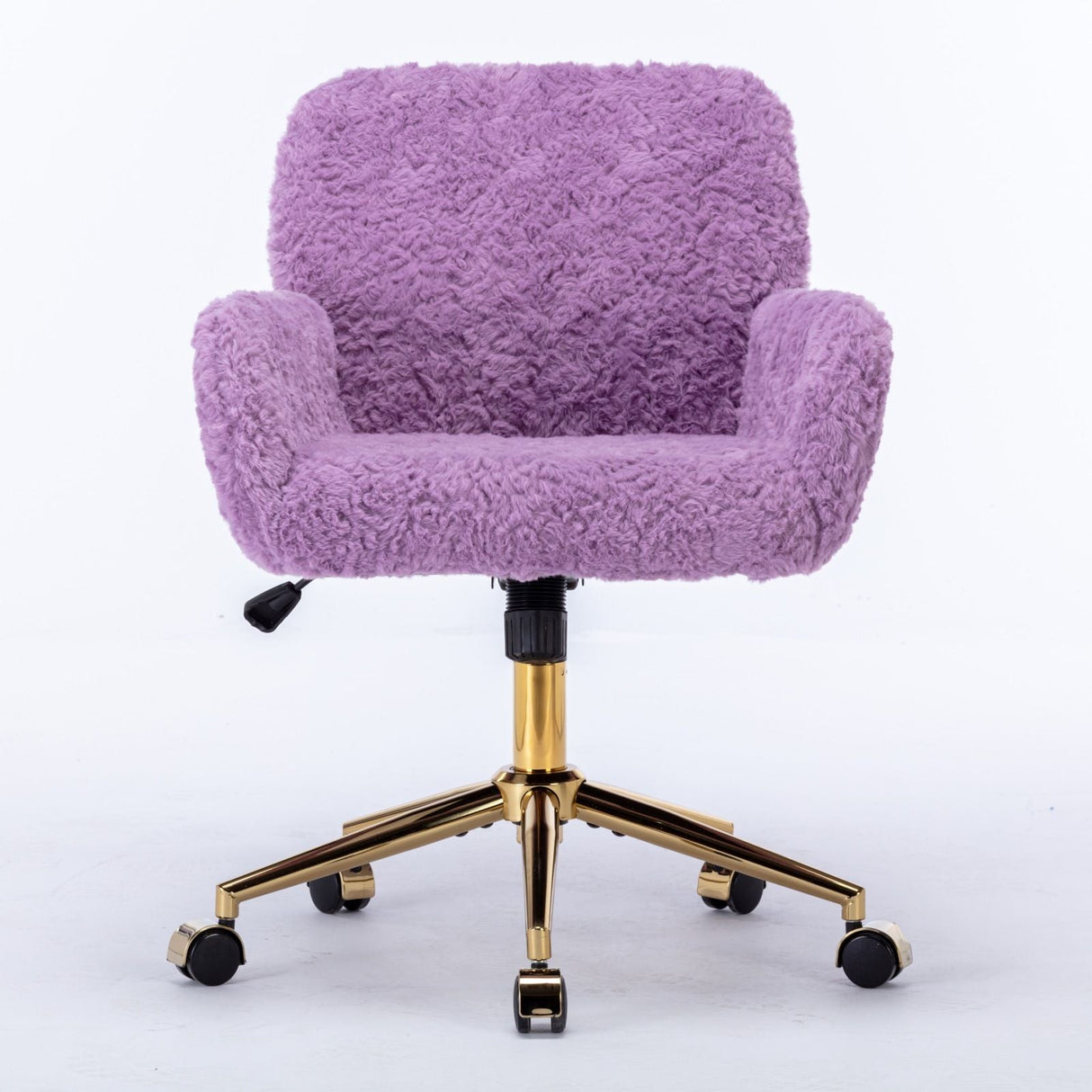 Office Chair, Artificial Rabbit Hair Home Office Chair With Metal Base, Adjustable Desk Chair Swivel Office Chair, Vanity Chair