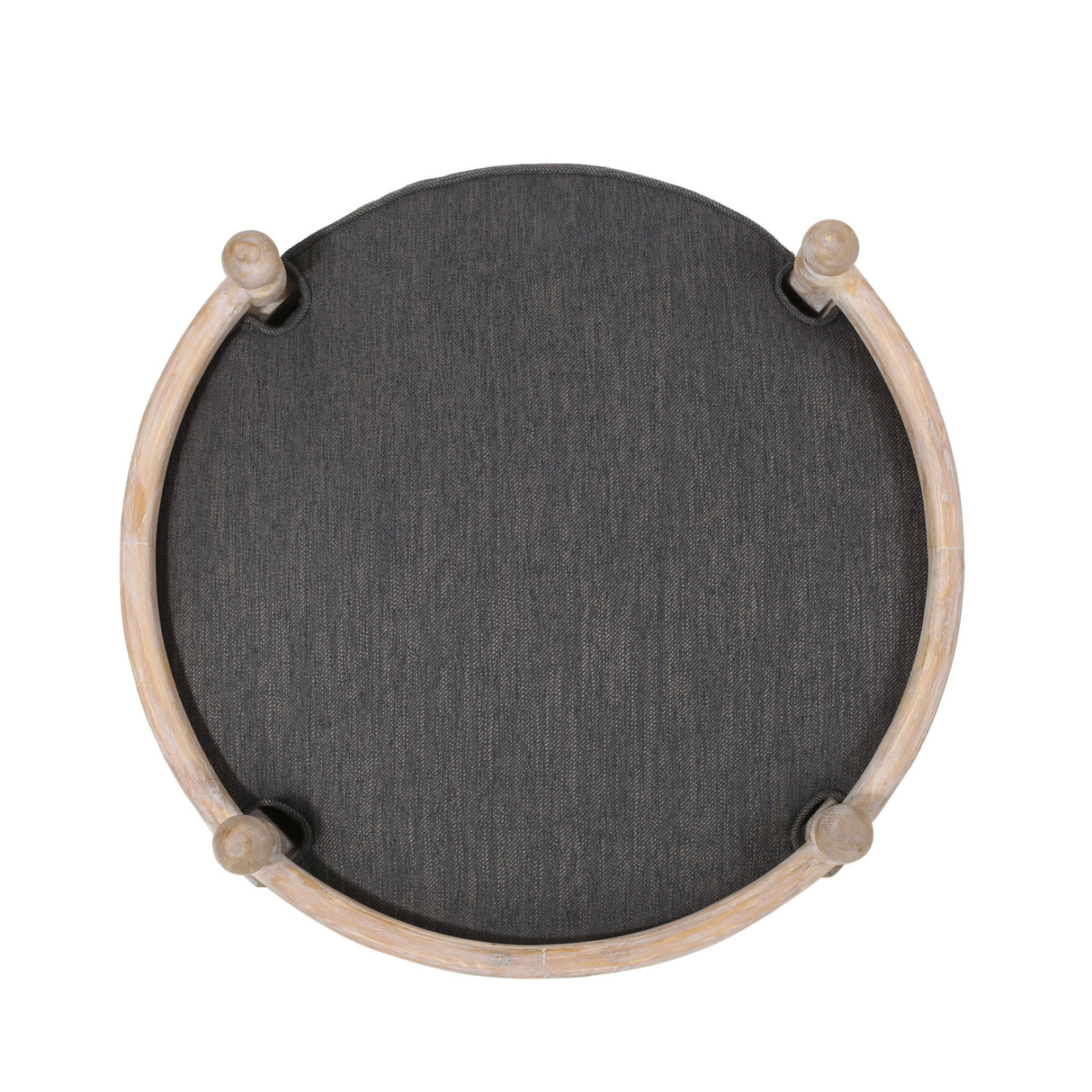 Round Pet Sofa, Wide Upholstered Pet Bed - Charcoal