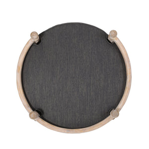 Round Pet Sofa, Wide Upholstered Pet Bed - Charcoal