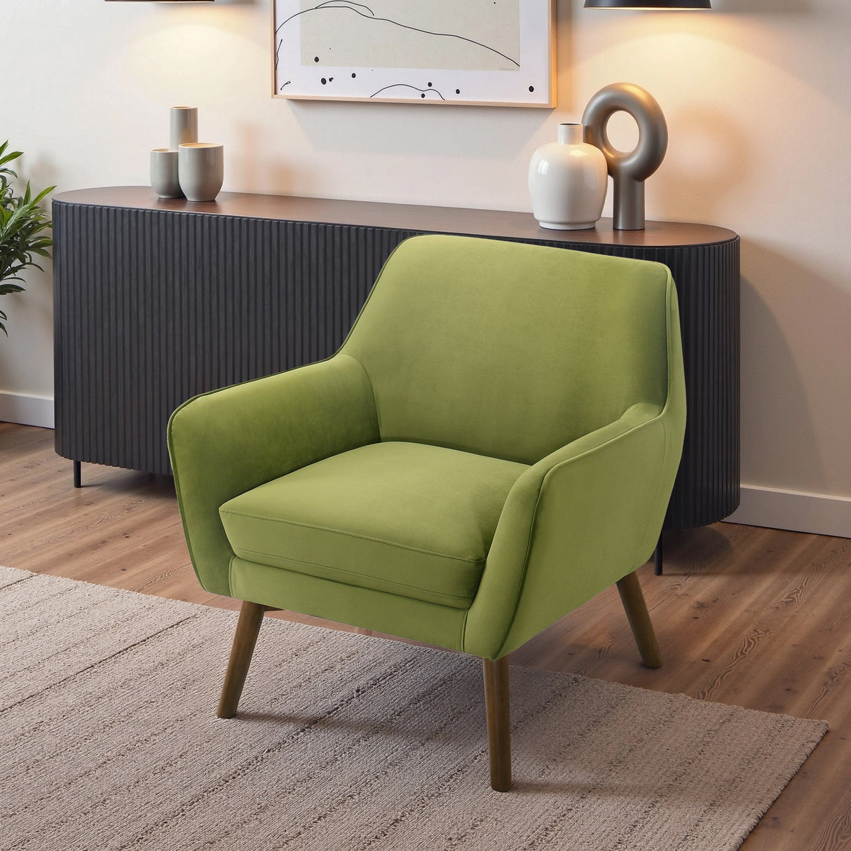 Panom Pistacho Velvet Accent Chair