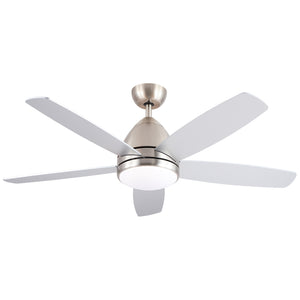 52 in. Indoor Brushed Nickel Ceiling Fan with Integrated LED Light Kit and Remote