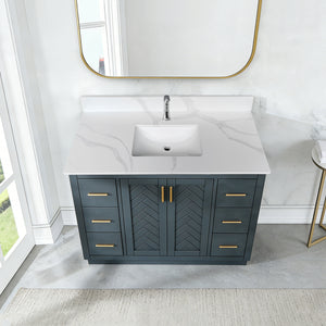 43-inch Quartz Bathroom Vanity Top with Undermount Single Bowl Sink