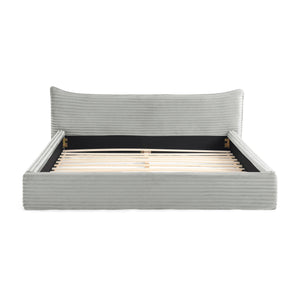Modern Upholstered Bed Frame With Curved Headboard