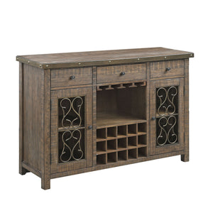 Raphaela - Server With Cup Holder & Wine Rack - Cherry - Best Buy Furniture