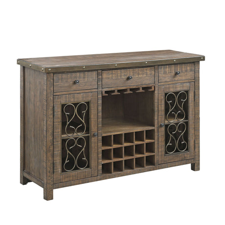 Raphaela - Server With Cup Holder & Wine Rack - Cherry - Best Buy Furniture