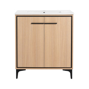 Modern Bathroom Vanity Base with Basin and Storage Cabinet