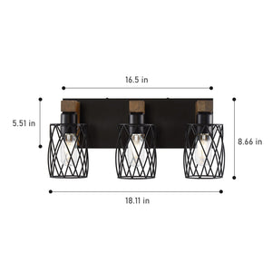 Bathroom Vanity Light, Wall Sconce With Cage Shade