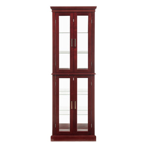 Curio Cabinet Lighted Curio Diapaly Cabinet With Adjustable Shelves And Mirrored Back Panel, Tempered Glass Doors (6 Tier), (E26 Light Bulb Not Included)