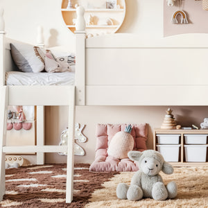 Full Size Low Loft Bed with Full-Length Guardrails