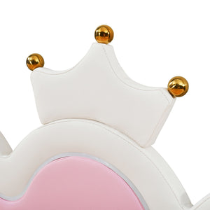 Extending Daybed With LED Lights, Modern Upholstered Princess Daybed With Crown Headboard