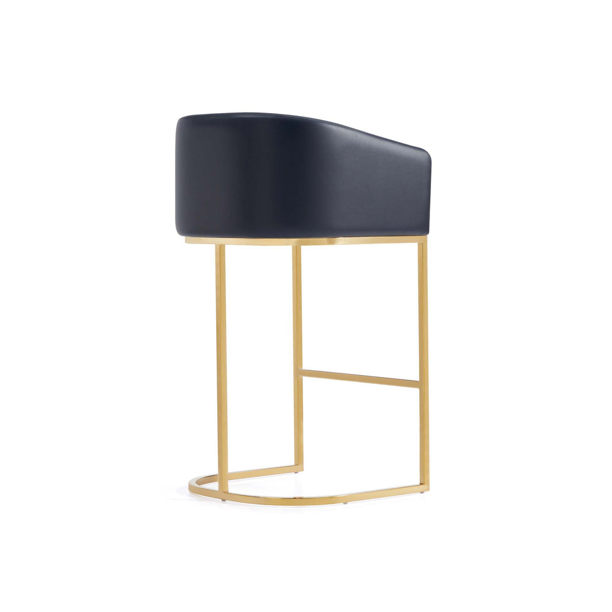 Mid-Century Modern Stool With Steel Base