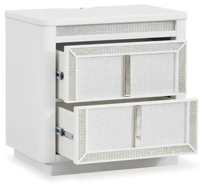 Chalanna - Two Drawer Night Stand - White - Best Buy Furniture