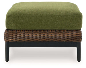 Horizon Hall - Ottoman With Cushion - Brown / Green - Best Buy Furniture