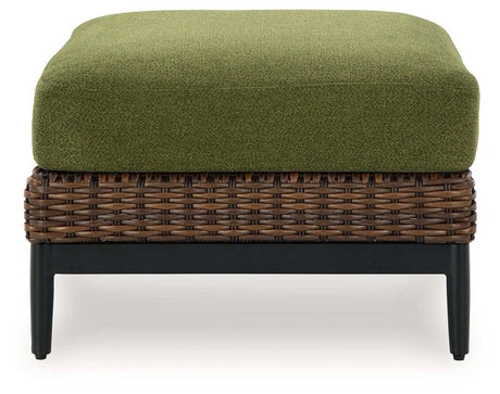 Horizon Hall - Ottoman With Cushion - Brown / Green - Best Buy Furniture
