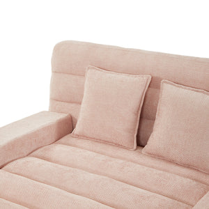 Chaise Bed Lounge Sofa Chair With Adjustable Backrest And LED Light Strip