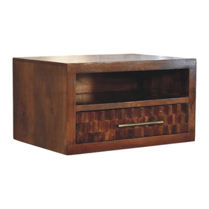 Solid Wood Cadiz Textured Bedside Table