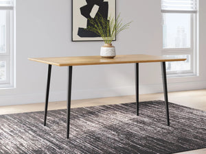 Gretlynn - Rectangular Dining Room Table - Black / Natural - Best Buy Furniture