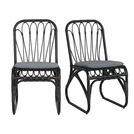 Outdoor Wicker Dining Chairs With Washable Cushion (Set of 2) - Best Buy Furniture