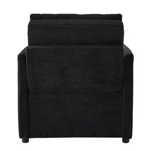 Upholstered Convertible Sleeper Sofa With 5 Position Backrest, Side Pockets, Storage