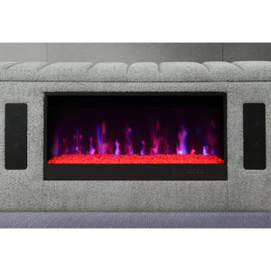 Isaiah - 5 Piece Bedroom Set With TV Lift-LED, Speakers And Fireplace