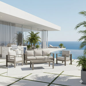 Outdoor Patio Set, All-Weather With Thick Cushions