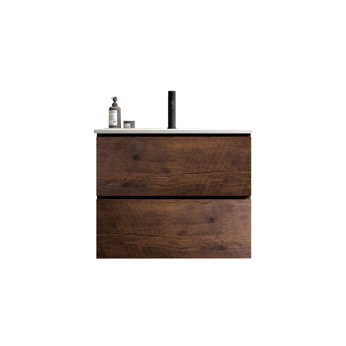 TIA 24-Inch Wall Mounted Bathroom Vanity, Walnut
