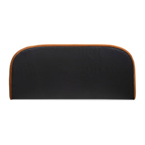 Archie Puffy Grounded Upholstered Platform Bed, King, Burnt