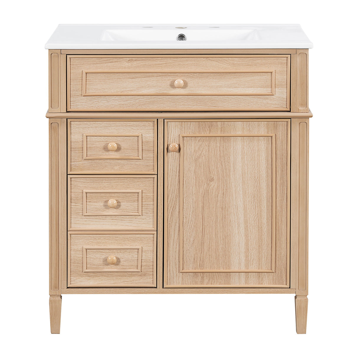 Bathroom Vanity With Sink, Flip Out Drawer, 2 Soft Close Drawers, 1 Soft Close Door - Wood