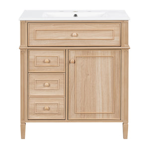 Bathroom Vanity With Sink, Flip Out Drawer, 2 Soft Close Drawers, 1 Soft Close Door - Wood