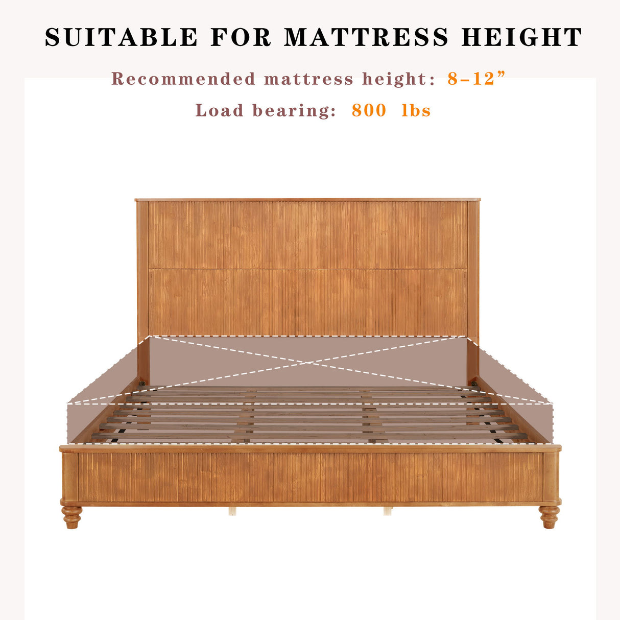 Platform Bed Frame & Tall Headboard